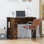 Bureau chêne fumé 100x55x75 cm bois d'ingénierie