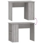 Bureau sonoma gris 100x55x75 cm bois d'ingénierie – Image 4