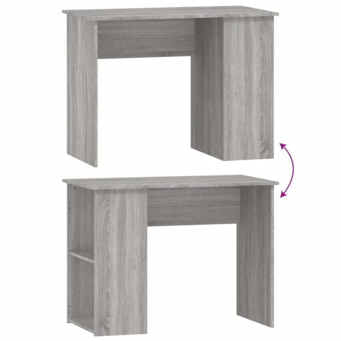 Bureau sonoma gris 100x55x75 cm bois d'ingénierie – Image 4