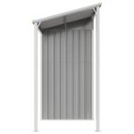 Abri de jardin avec toit prolongé gris clair 277x110,5x181 cm – Image 3