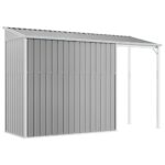 Abri de jardin avec toit prolongé gris clair 277x110,5x181 cm – Image 4