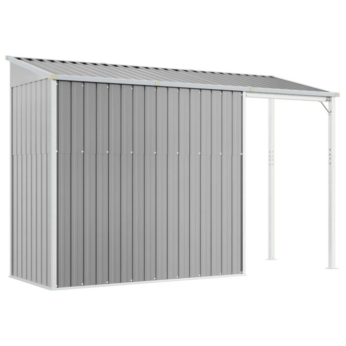 Abri de jardin avec toit prolongé gris clair 277x110,5x181 cm – Image 4