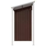 Abri de jardin avec toit prolongé marron 277x110,5x181 cm acier – Image 3