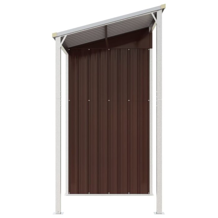 Abri de jardin avec toit prolongé marron 277x110,5x181 cm acier – Image 3