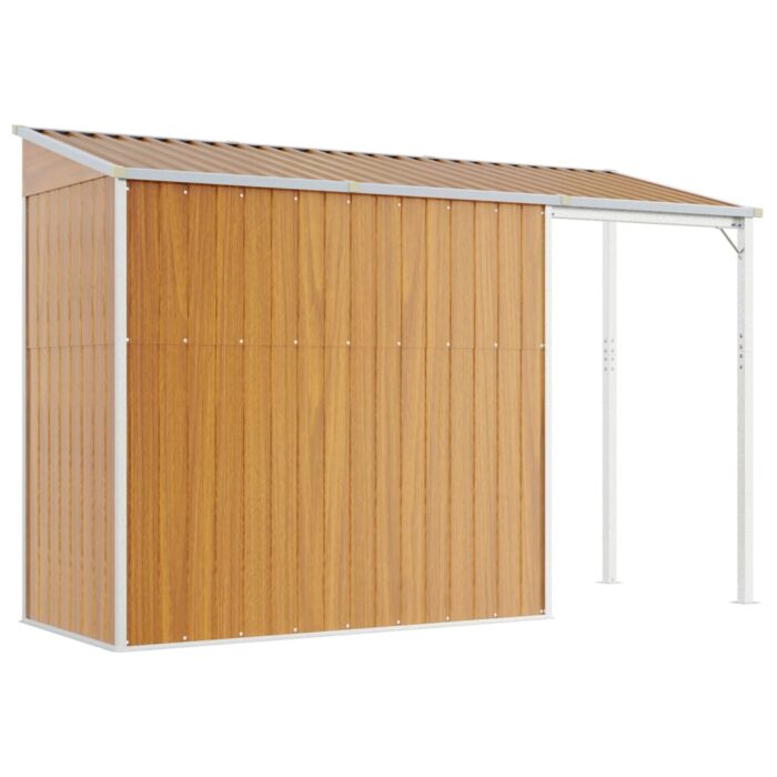 Abri de jardin avec toit prolongé marron clair 277x110,5x181 cm – Image 4