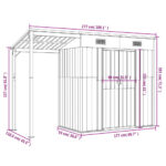 Abri de jardin avec toit prolongé marron clair 277x110,5x181 cm – Image 7