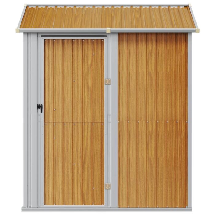 Abri de jardin marron clair 192x152,5x237 cm acier galvanisé – Image 2