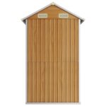 Abri de jardin marron clair 192x152,5x237 cm acier galvanisé – Image 3