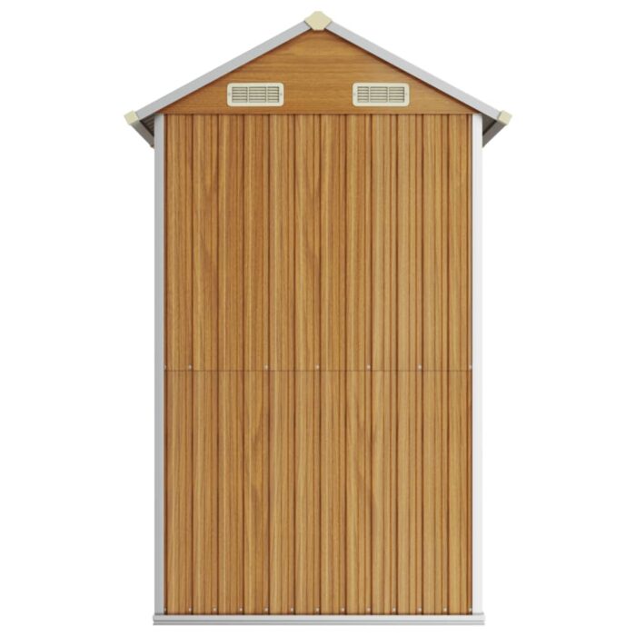 Abri de jardin marron clair 192x152,5x237 cm acier galvanisé – Image 3