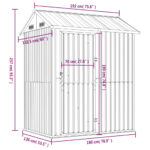 Abri de jardin marron clair 192x152,5x237 cm acier galvanisé – Image 7