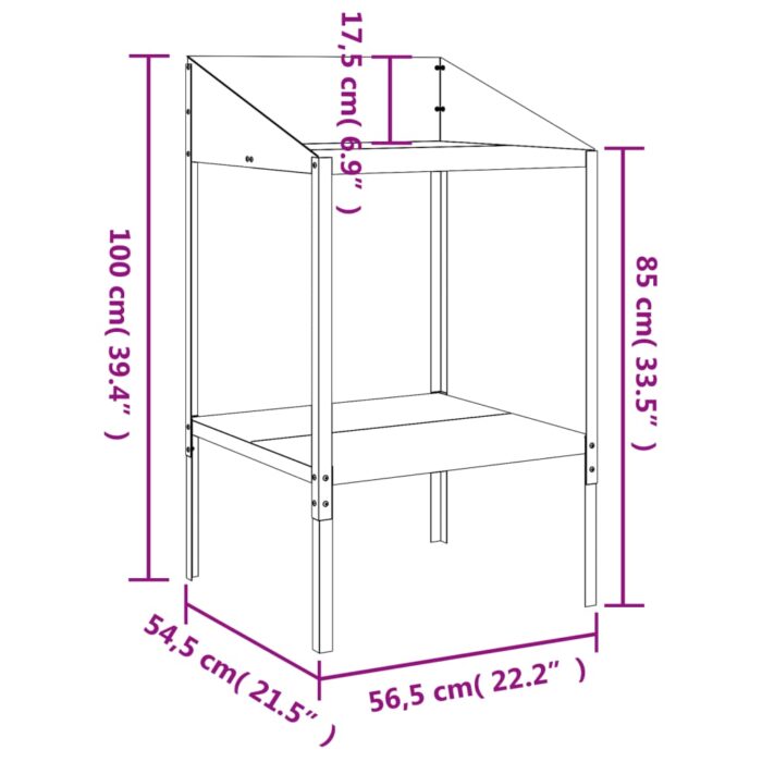 Support pour plantes anthracite 56,5x54,5x100cm acier galvanisé – Image 5