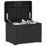 Boîte de rangement de jardin anthracite 125 L PP – Image 2