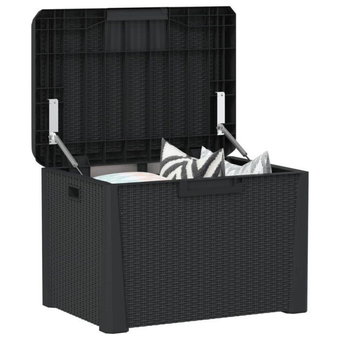 Boîte de rangement de jardin anthracite 125 L PP – Image 2