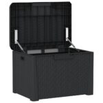 Boîte de rangement de jardin anthracite 125 L PP – Image 3