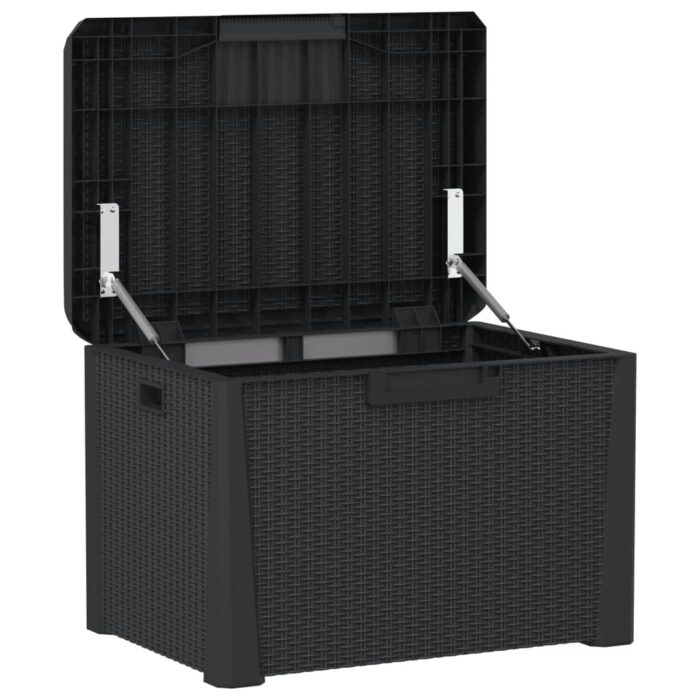 Boîte de rangement de jardin anthracite 125 L PP – Image 3