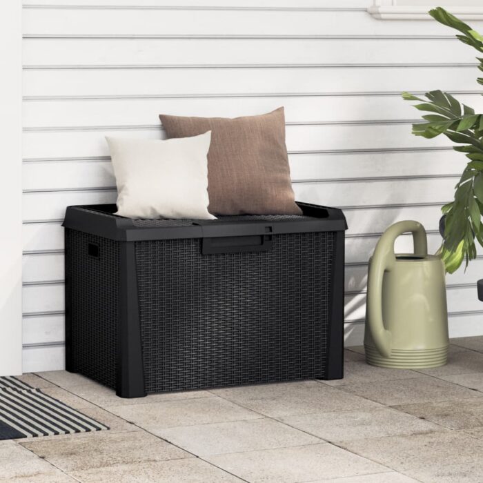 Boîte de rangement de jardin anthracite 125 L PP – Image 1