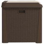 Boîte de rangement jardin coussin de siège marron 125 L PP – Image 5