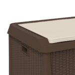 Boîte de rangement jardin coussin de siège marron 125 L PP – Image 7
