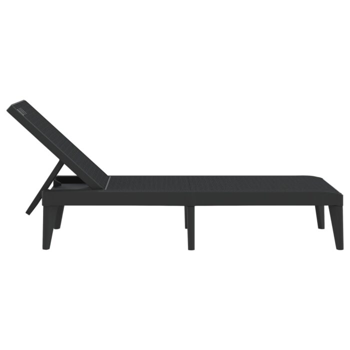 Chaise longue anthracite 186x60x29 cm PP – Image 3