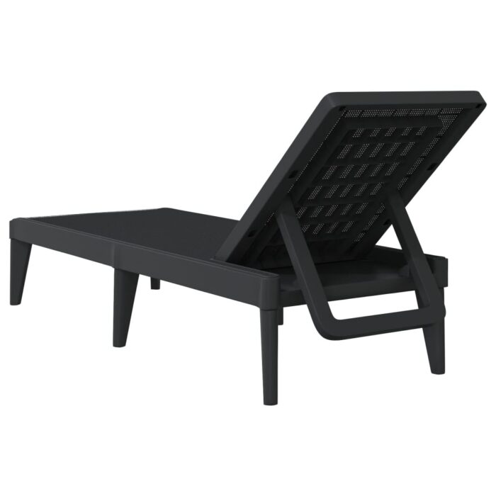 Chaise longue anthracite 186x60x29 cm PP – Image 4