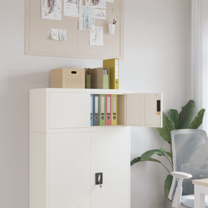 Classeur blanc 90x40x40 cm acier – Image 1