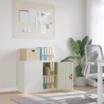 Classeur gris clair 90x40x70 cm acier
