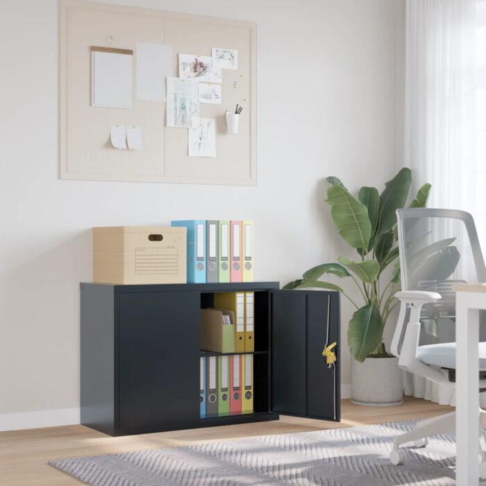 Classeur anthracite 90x40x70 cm acier – Image 1