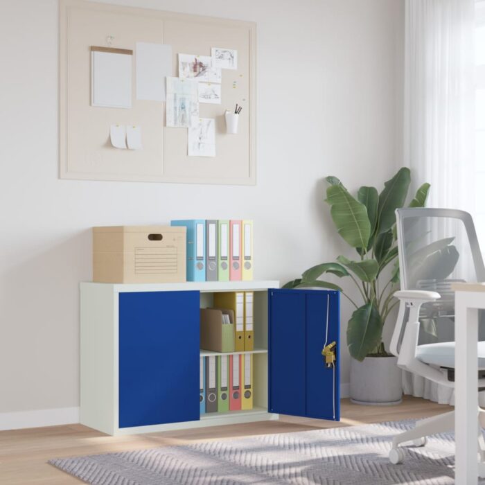 VXL8720845889487_m_en_hd_1.jpg Classeur gris clair et bleu 90x40x70 cm acier – Image 1