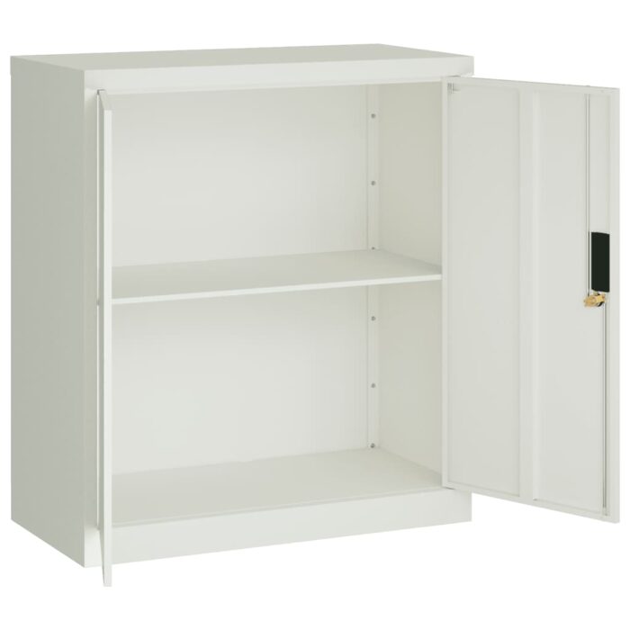 Classeur gris clair 79x40x90 cm acier – Image 2