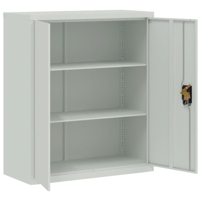Classeur gris clair 90x40x105 cm acier – Image 2
