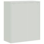 Classeur gris clair 90x40x105 cm acier – Image 4