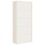 Classeur blanc 90x40x200 cm acier – Image 4