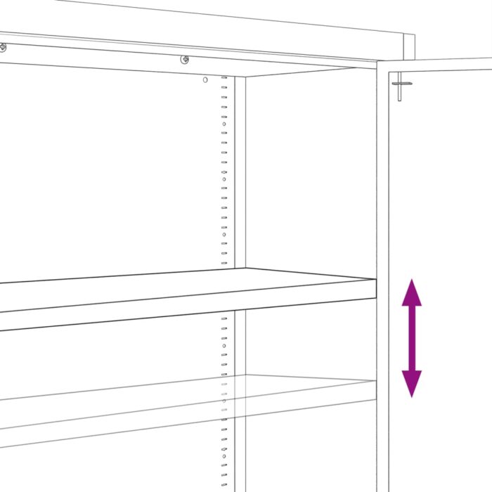 Classeur blanc 90x40x200 cm acier – Image 5