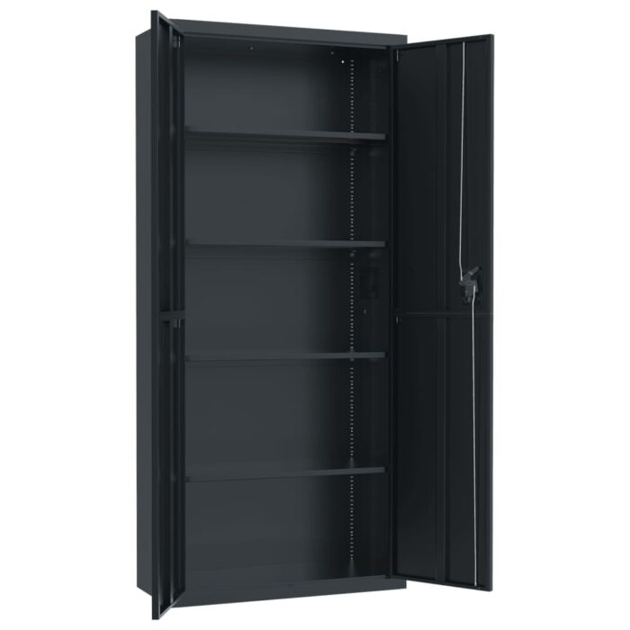 Classeur anthracite 90x40x200 cm Acier – Image 2