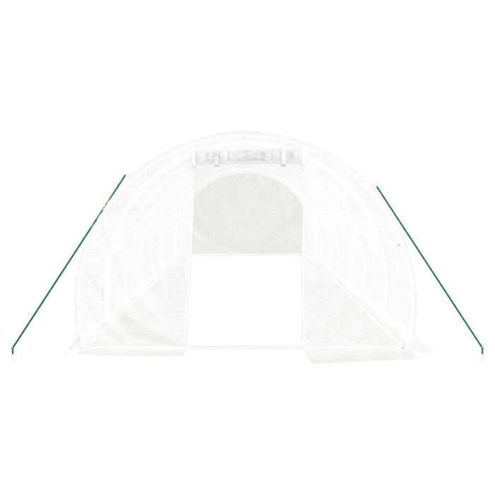 Serre avec cadre en acier blanc 24 m² 8x3x2 m – Image 2