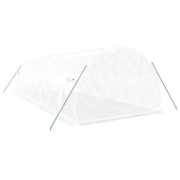 Serre avec cadre en acier blanc 24 m² 8x3x2 m – Image 4