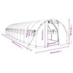 Serre avec cadre en acier blanc 36 m² 12x3x2 m – Image 10