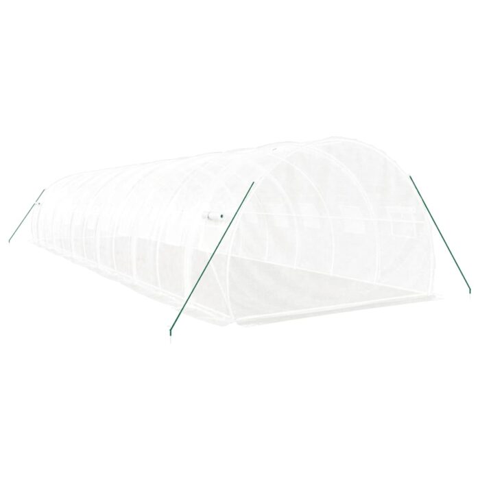 Serre avec cadre en acier blanc 36 m² 12x3x2 m – Image 4