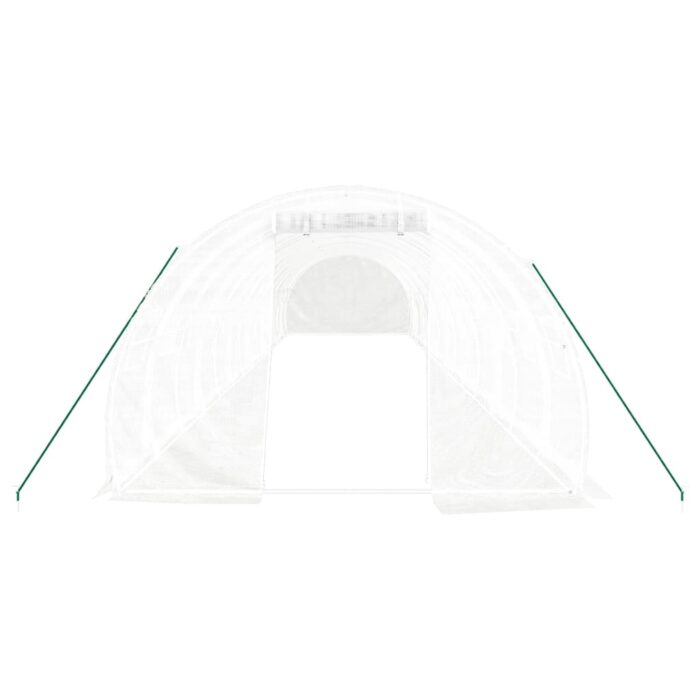 Serre avec cadre en acier blanc 42 m² 14x3x2 m – Image 2