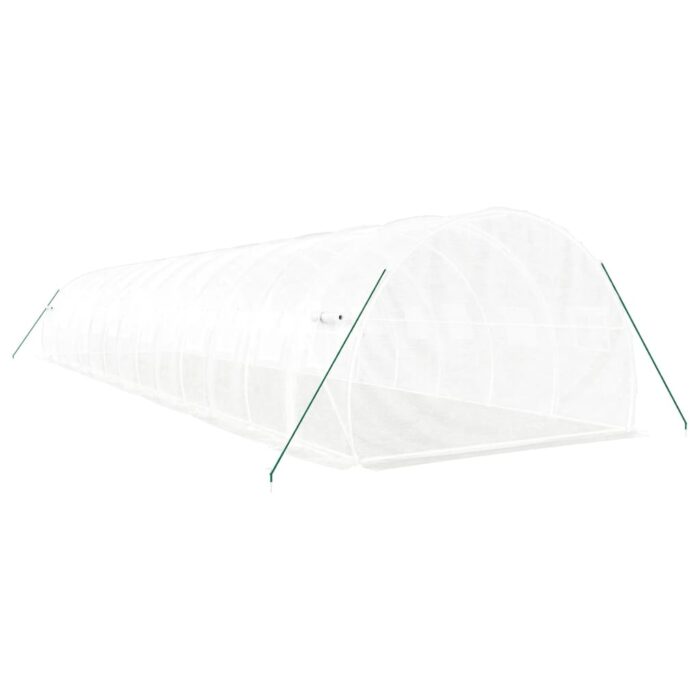 Serre avec cadre en acier blanc 42 m² 14x3x2 m – Image 4