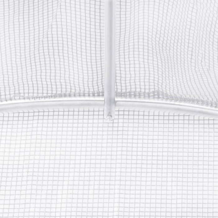 Serre avec cadre en acier blanc 42 m² 14x3x2 m – Image 7
