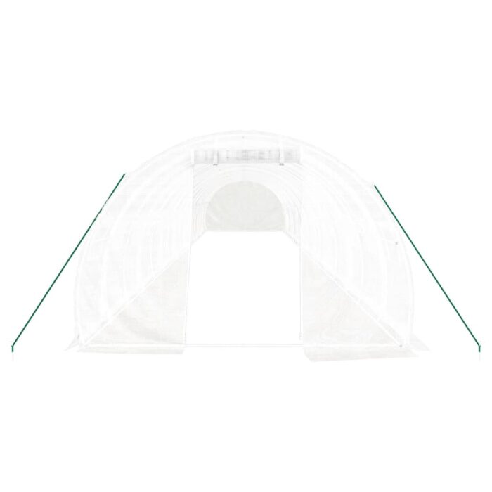 Serre avec cadre en acier blanc 48 m² 16x3x2 m – Image 2