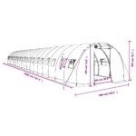 Serre avec cadre en acier blanc 60 m² 20x3x2 m – Image 10