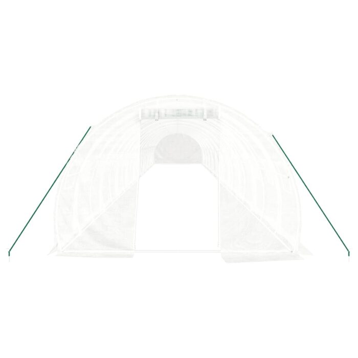 Serre avec cadre en acier blanc 60 m² 20x3x2 m – Image 2