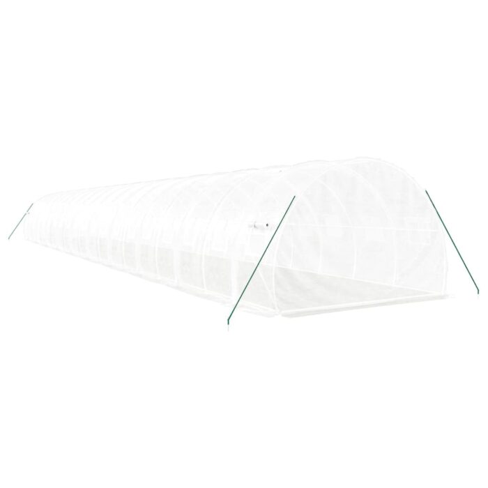 Serre avec cadre en acier blanc 60 m² 20x3x2 m – Image 4