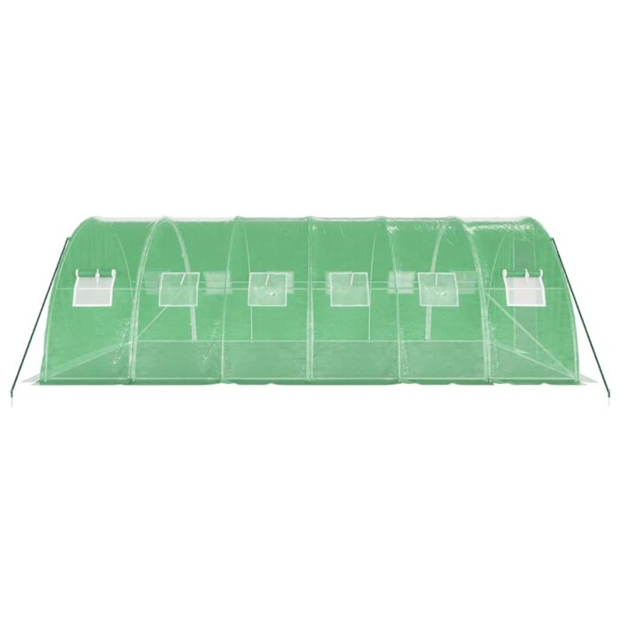 Serre avec cadre en acier vert 24 m² 6x4x2 m – Image 3