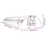Serre avec cadre en acier vert 64 m² 16x4x2 m – Image 10