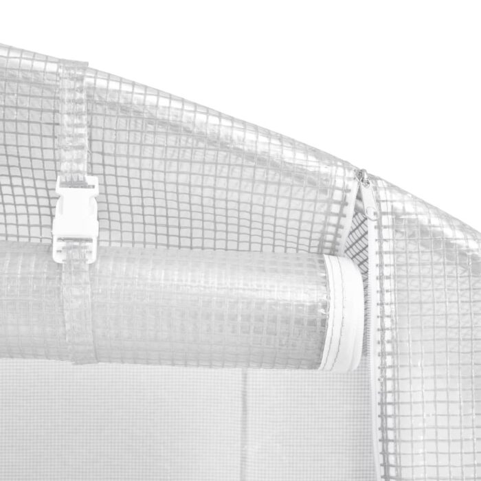 Serre avec cadre en acier blanc 16 m² 4x4x2 m – Image 9