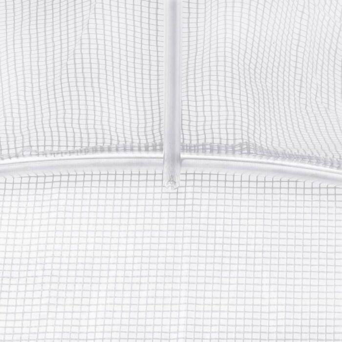 Serre avec cadre en acier blanc 32 m² 8x4x2 m – Image 7