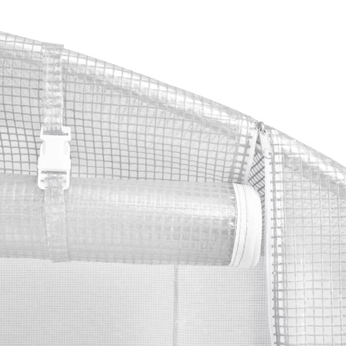 Serre avec cadre en acier blanc 32 m² 8x4x2 m – Image 9